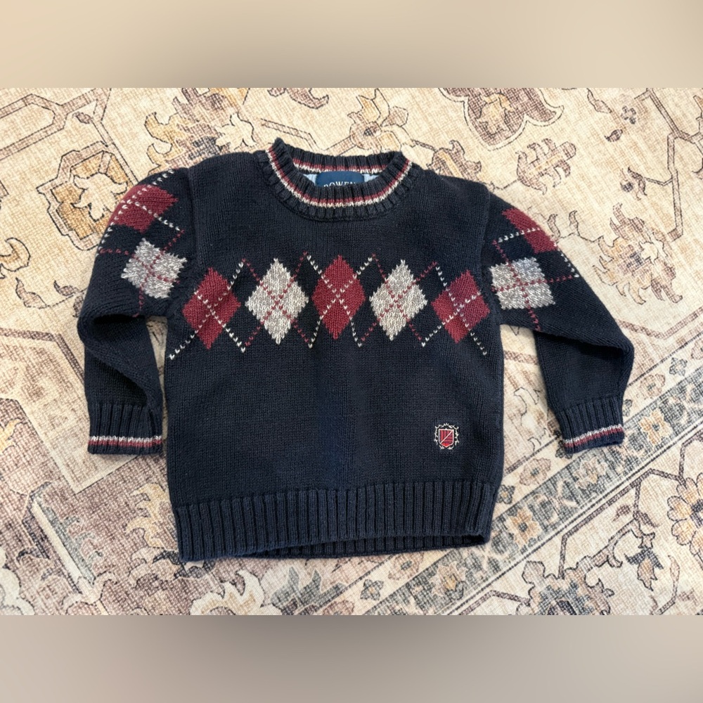 Bowen & Wright vintage kids' argyle sweater—3T